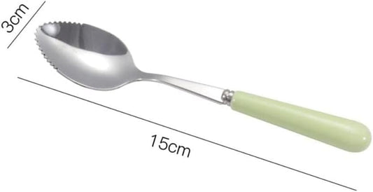 Green Grapefruit Spoons,Stainless Steel Serrated Spoon with Multicolor Ceramic Handle for Kitchen Grapefruit Utensils, 1