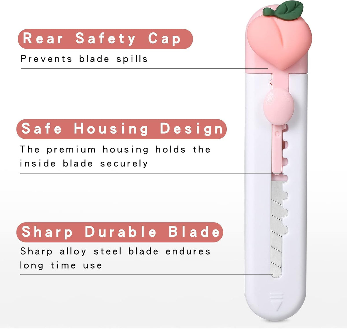 6 Pack Box Cutter Retractable, Sharp Utility Knife Retractable, Cute Box Cutters for Office, Home, Arts Crafts, Cartons, Cardboard, Paper