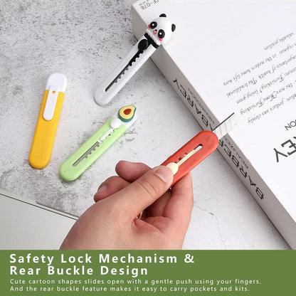 6 Pack Box Cutter Retractable, Sharp Utility Knife Retractable, Cute Box Cutters for Office, Home, Arts Crafts, Cartons, Cardboard, Paper
