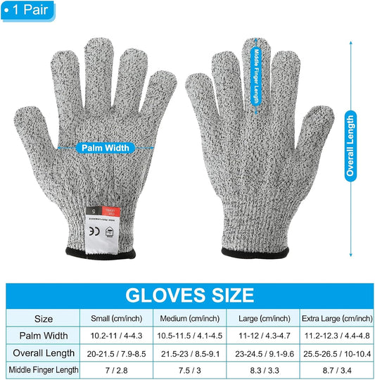 Cut Resistant Gloves, Level 5 Protection Anti Cutting Gloves Cut Proof Gloves for Kitchen Wood Carving Working