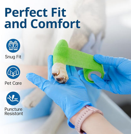 Disposable Nitrile Exam Gloves, Blue, Latex Free, Medical Gloves for Cleaning, Food-Safe, Powder Free, Non-Sterile