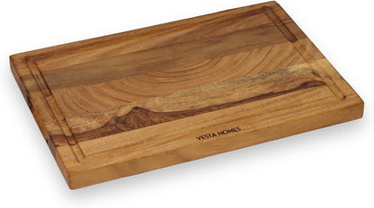 Wooden Round Chopping Board/Cutting Board/Serving Board, Plate for Pizza, Vegetables, Fruits and Cheese Acacia Wood 11.5 x 11.5 Inches Handcrafted Natural