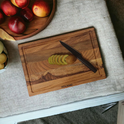 Wooden Round Chopping Board/Cutting Board/Serving Board, Plate for Pizza, Vegetables, Fruits and Cheese Acacia Wood 11.5 x 11.5 Inches Handcrafted Natural