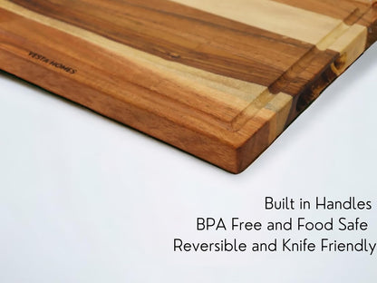 Wooden Round Chopping Board/Cutting Board/Serving Board, Plate for Pizza, Vegetables, Fruits and Cheese Acacia Wood 11.5 x 11.5 Inches Handcrafted Natural