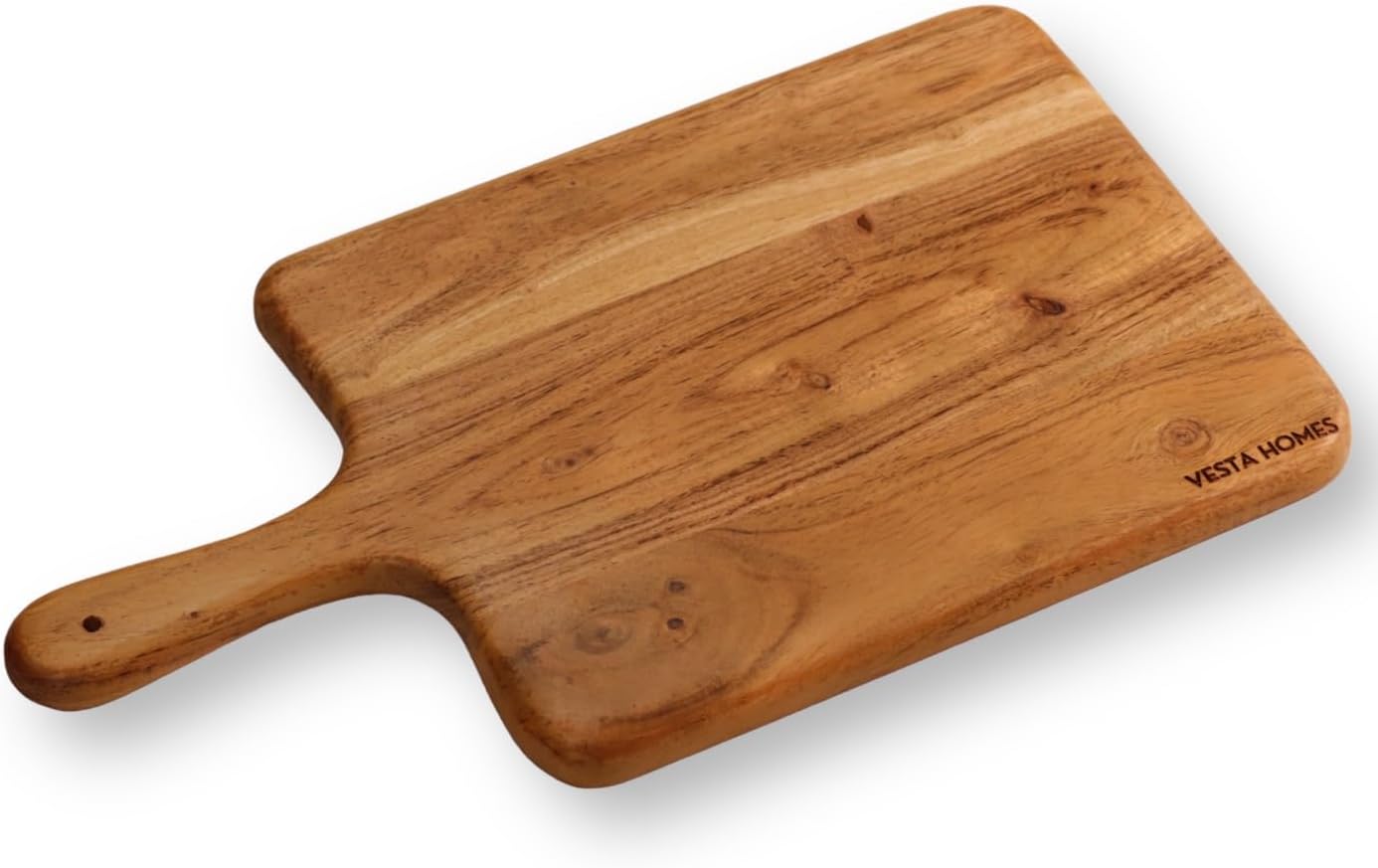 Wooden Round Chopping Board/Cutting Board/Serving Board, Plate for Pizza, Vegetables, Fruits and Cheese Acacia Wood 11.5 x 11.5 Inches Handcrafted Natural