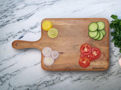 Wooden Round Chopping Board/Cutting Board/Serving Board, Plate for Pizza, Vegetables, Fruits and Cheese Acacia Wood 11.5 x 11.5 Inches Handcrafted Natural