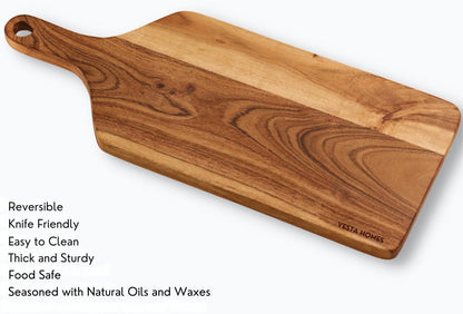 Wooden Round Chopping Board/Cutting Board/Serving Board, Plate for Pizza, Vegetables, Fruits and Cheese Acacia Wood 11.5 x 11.5 Inches Handcrafted Natural