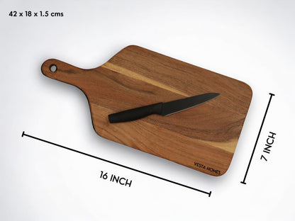 Wooden Round Chopping Board/Cutting Board/Serving Board, Plate for Pizza, Vegetables, Fruits and Cheese Acacia Wood 11.5 x 11.5 Inches Handcrafted Natural