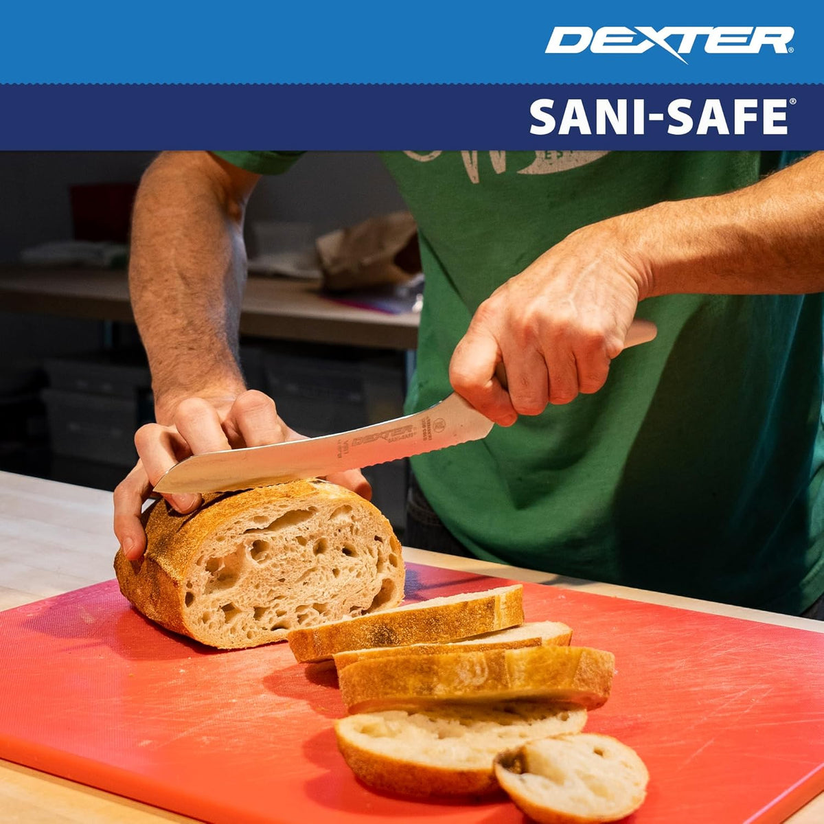 9” Scalloped Offset Sandwich Knife – High-Carbon Stainless Steel Blade, Slip-Resistant Handle, NSF Certified – Ideal for Bread, Subs, and Sandwich Prep – Made in the USA