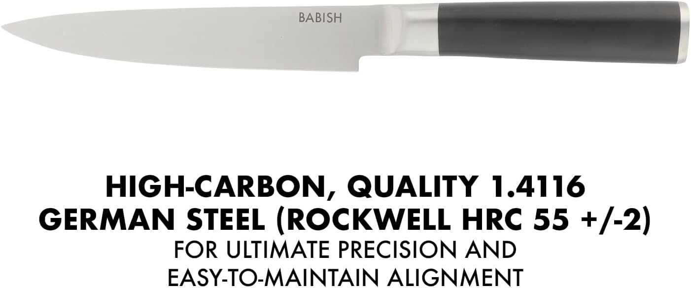 8-Inch Carving Knife – High-Carbon 1.4116 German Steel Slicing Knife with Dark Pakka Wood Handle, Full-Tang Razor Sharp Blade for Carving Meat, Turkey, Roast & BBQ