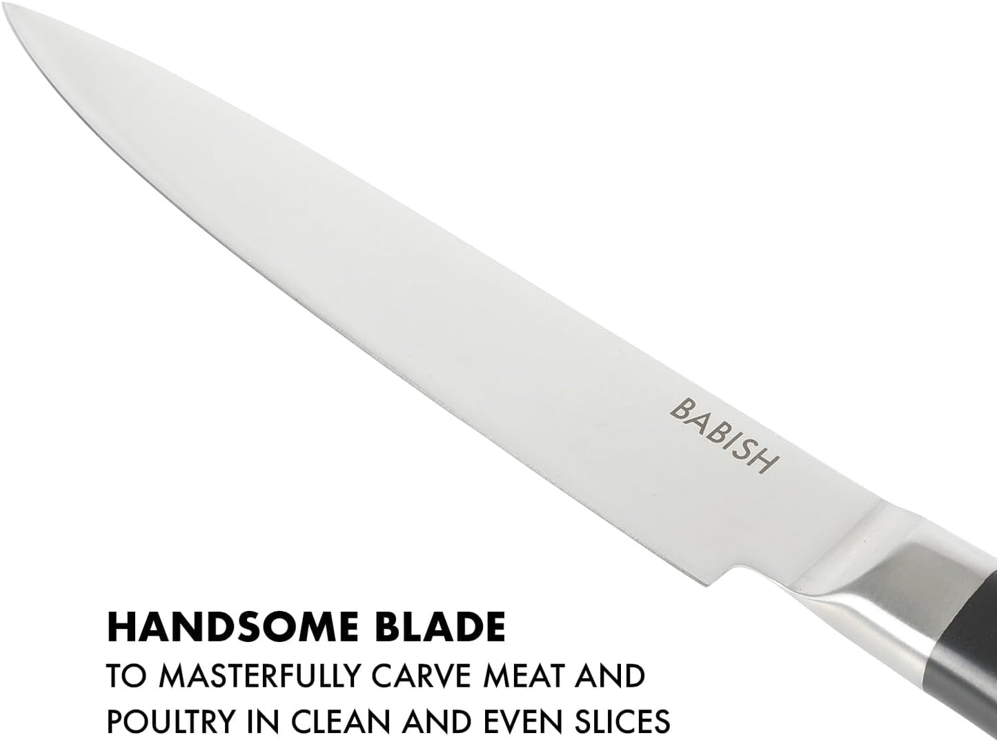 8-Inch Carving Knife – High-Carbon 1.4116 German Steel Slicing Knife with Dark Pakka Wood Handle, Full-Tang Razor Sharp Blade for Carving Meat, Turkey, Roast & BBQ