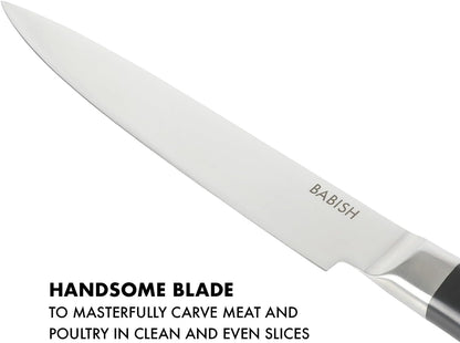 8-Inch Carving Knife – High-Carbon 1.4116 German Steel Slicing Knife with Dark Pakka Wood Handle, Full-Tang Razor Sharp Blade for Carving Meat, Turkey, Roast & BBQ