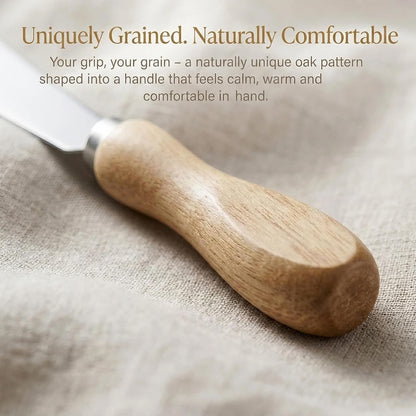 Butter Knives Set of 2, Oak Handle, Durable Stainless Steel Blade, Butter Knife for Smooth Spreading Butter Cream Cheese Jam, Ideal for Bagels, Sandwiches, Butter Knife Spreader 6 Inches (Oak 6.2")