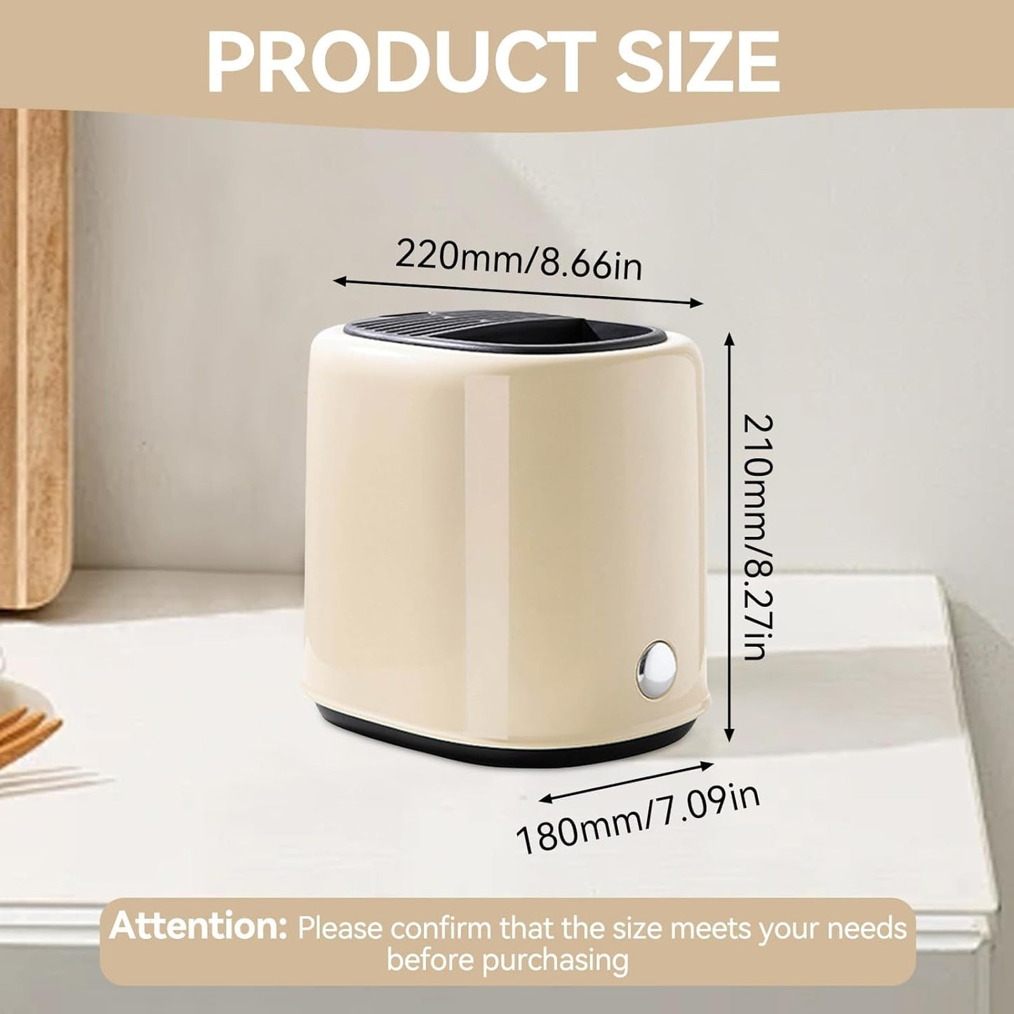 Utensil Holder, Knife Block Holder Knife Holder and Utensil Holder Kitchen Utensils Organizer Modern Round Knife Holder(Cream)