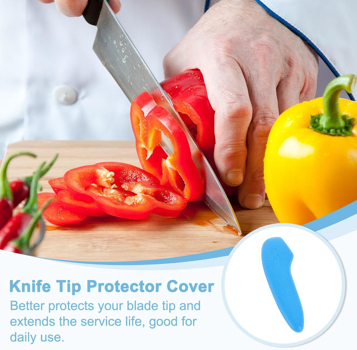 50Pcs Blade Knife Tip Protector Cover Plastic Knife Guard Sleeves Knife Blade Tip Sleeves Cover for Kitchen, Blue