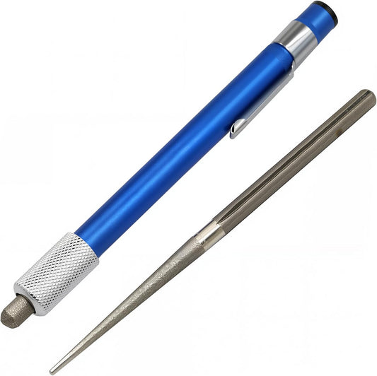 Serrated Knife Sharpener - Retractable Diamond Pocket Sharpening Rod for Knife, Scissor and Fish Hook - Mini Portable Blade Sharpener Tool for Kitchen, Outdoor, Hunting and Fishing