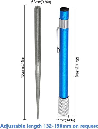 Serrated Knife Sharpener - Retractable Diamond Pocket Sharpening Rod for Knife, Scissor and Fish Hook - Mini Portable Blade Sharpener Tool for Kitchen, Outdoor, Hunting and Fishing