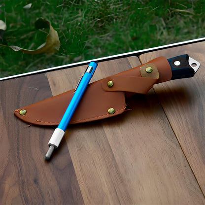 Serrated Knife Sharpener - Retractable Diamond Pocket Sharpening Rod for Knife, Scissor and Fish Hook - Mini Portable Blade Sharpener Tool for Kitchen, Outdoor, Hunting and Fishing