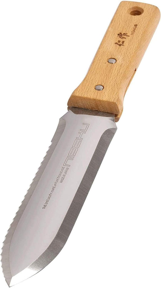 NJP650 The Original Hori Hori Namibagata Stainless Steel Weeding Knife, 7.25-Inch Blade