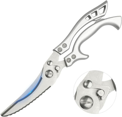 Heavy Duty Poultry Shears Kitchen Scissors Stainless Steel Chicken Scissors for Meat, Bone & Vegetables, Multipurpose Kitchen Shears with Safety Lock, Ergonomic Non-Slip Full Steel Handle