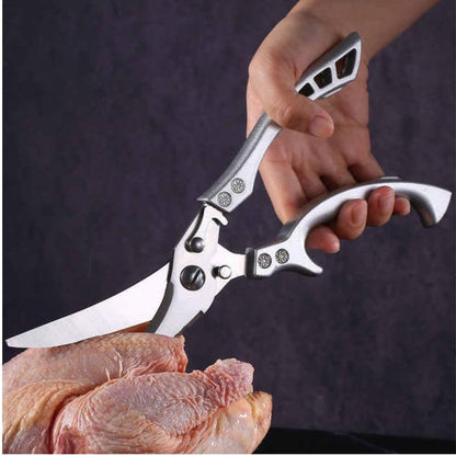 Heavy Duty Poultry Shears Kitchen Scissors Stainless Steel Chicken Scissors for Meat, Bone & Vegetables, Multipurpose Kitchen Shears with Safety Lock, Ergonomic Non-Slip Full Steel Handle