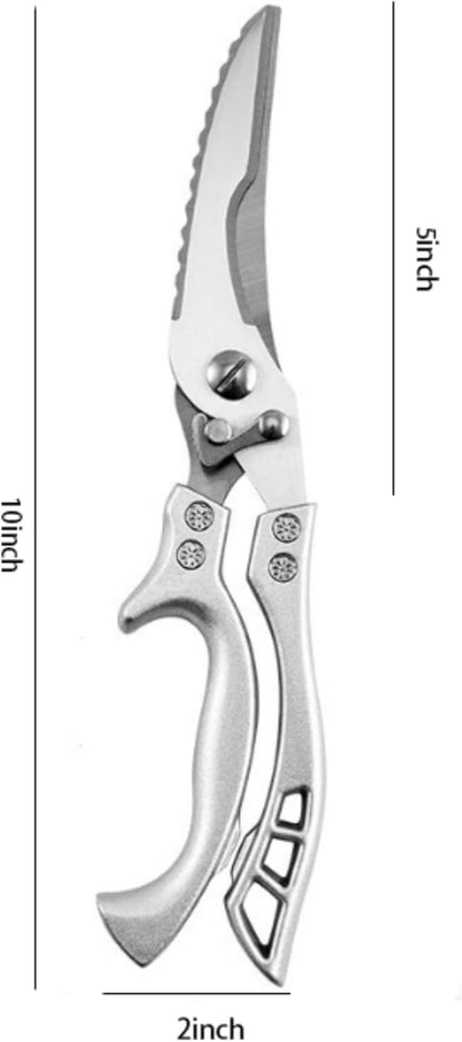 Heavy Duty Poultry Shears Kitchen Scissors Stainless Steel Chicken Scissors for Meat, Bone & Vegetables, Multipurpose Kitchen Shears with Safety Lock, Ergonomic Non-Slip Full Steel Handle