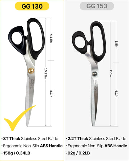 3T Stainless Blade Kitchen Scissors - 10.23in x 1Pack | Korean Barbecue Kalbi Rib Chicken Meat Cutting | Sharp Heavy Duty Multipurpose Kitchen Shears for Cutting Dishwasher Safe (GG130, Black)