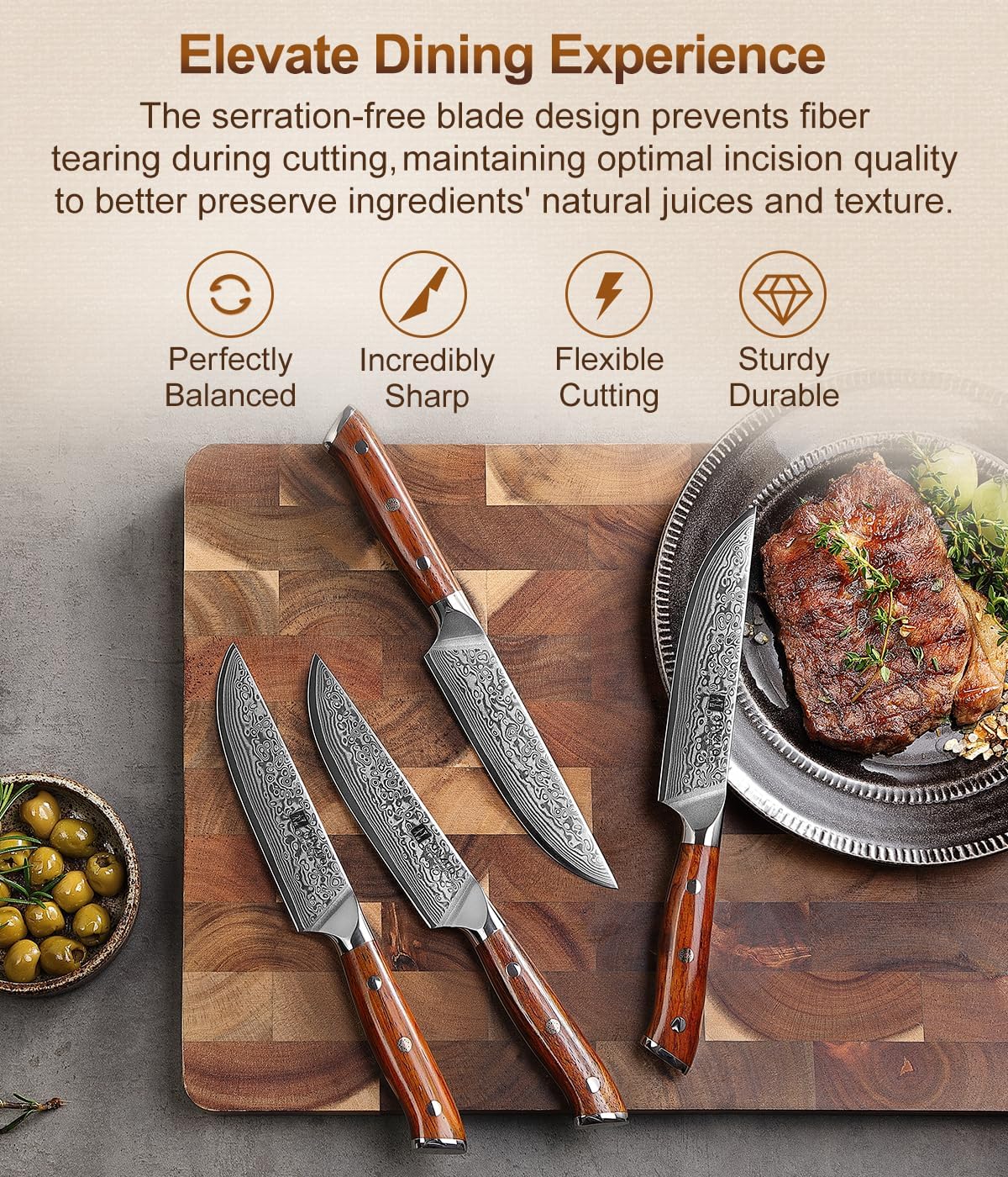 10 Inch Damascus Chef Knife Kitchen Knife Sharp Gyuto Knife Stainless Steel Fashion Professional Chef's Knife with Rosewood Handle