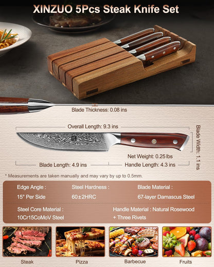 10 Inch Damascus Chef Knife Kitchen Knife Sharp Gyuto Knife Stainless Steel Fashion Professional Chef's Knife with Rosewood Handle
