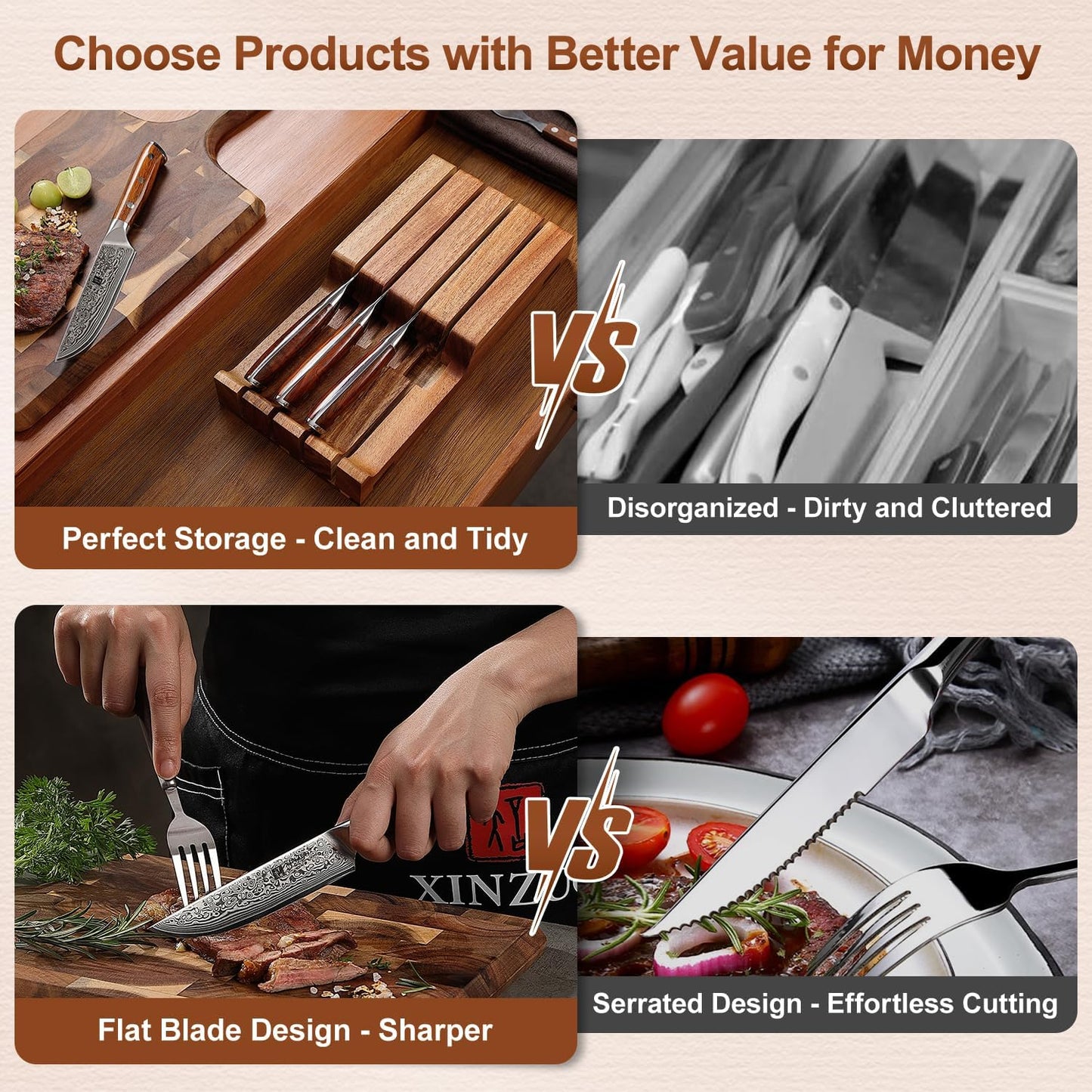 10 Inch Damascus Chef Knife Kitchen Knife Sharp Gyuto Knife Stainless Steel Fashion Professional Chef's Knife with Rosewood Handle