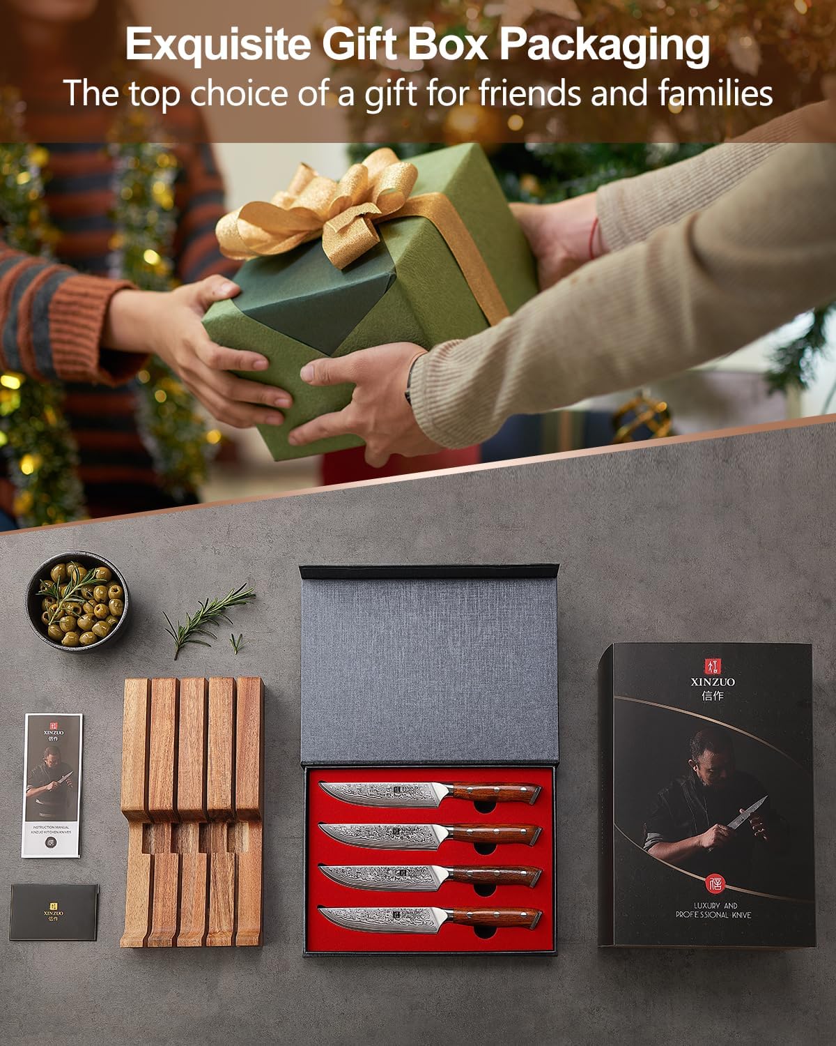 10 Inch Damascus Chef Knife Kitchen Knife Sharp Gyuto Knife Stainless Steel Fashion Professional Chef's Knife with Rosewood Handle