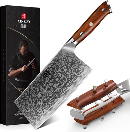10 Inch Damascus Chef Knife Kitchen Knife Sharp Gyuto Knife Stainless Steel Fashion Professional Chef's Knife with Rosewood Handle