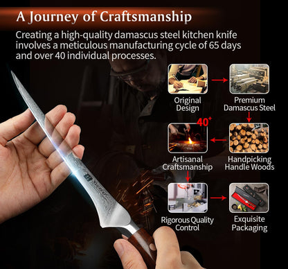 10 Inch Damascus Chef Knife Kitchen Knife Sharp Gyuto Knife Stainless Steel Fashion Professional Chef's Knife with Rosewood Handle