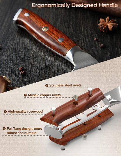 10 Inch Damascus Chef Knife Kitchen Knife Sharp Gyuto Knife Stainless Steel Fashion Professional Chef's Knife with Rosewood Handle