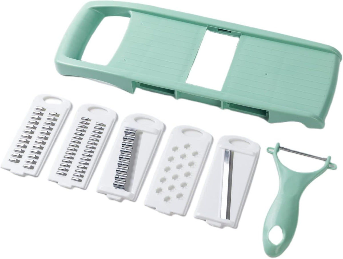 Mandoline Food Slicer for Kitchen | 7-in-1 Vegetable/Cheese/Potato/Carrot/Cucumber Grater,Slicer, Cutter, Grinder,Waffle Fry Cutter For Potatoes,Julienne Peeler