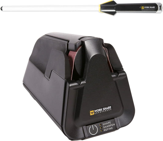Kitchen Bundle, Pro Electric Sharpener with Ceramic Honing Rod