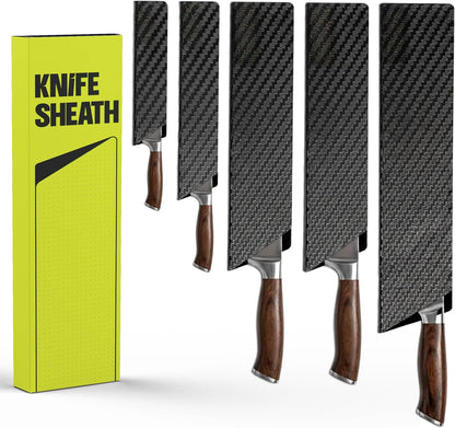 Premium Knife Sheaths for Kitchen Knives 4"-10" Sizes | Universal Knife Edge Guards Set - BPA-Free Knife Cover Guards | Non-toxic and Food Safe (5 Pcs)