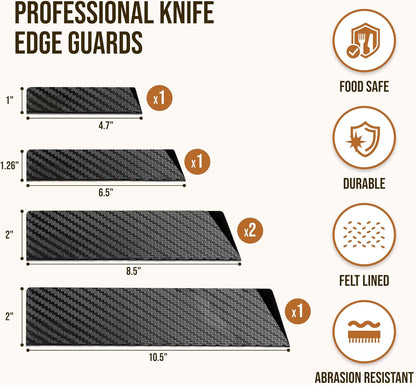 Premium Knife Sheaths for Kitchen Knives 4"-10" Sizes | Universal Knife Edge Guards Set - BPA-Free Knife Cover Guards | Non-toxic and Food Safe (5 Pcs)