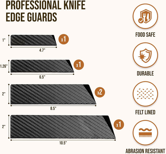 Premium Knife Sheaths for Kitchen Knives 4"-10" Sizes | Universal Knife Edge Guards Set - BPA-Free Knife Cover Guards | Non-toxic and Food Safe (5 Pcs)