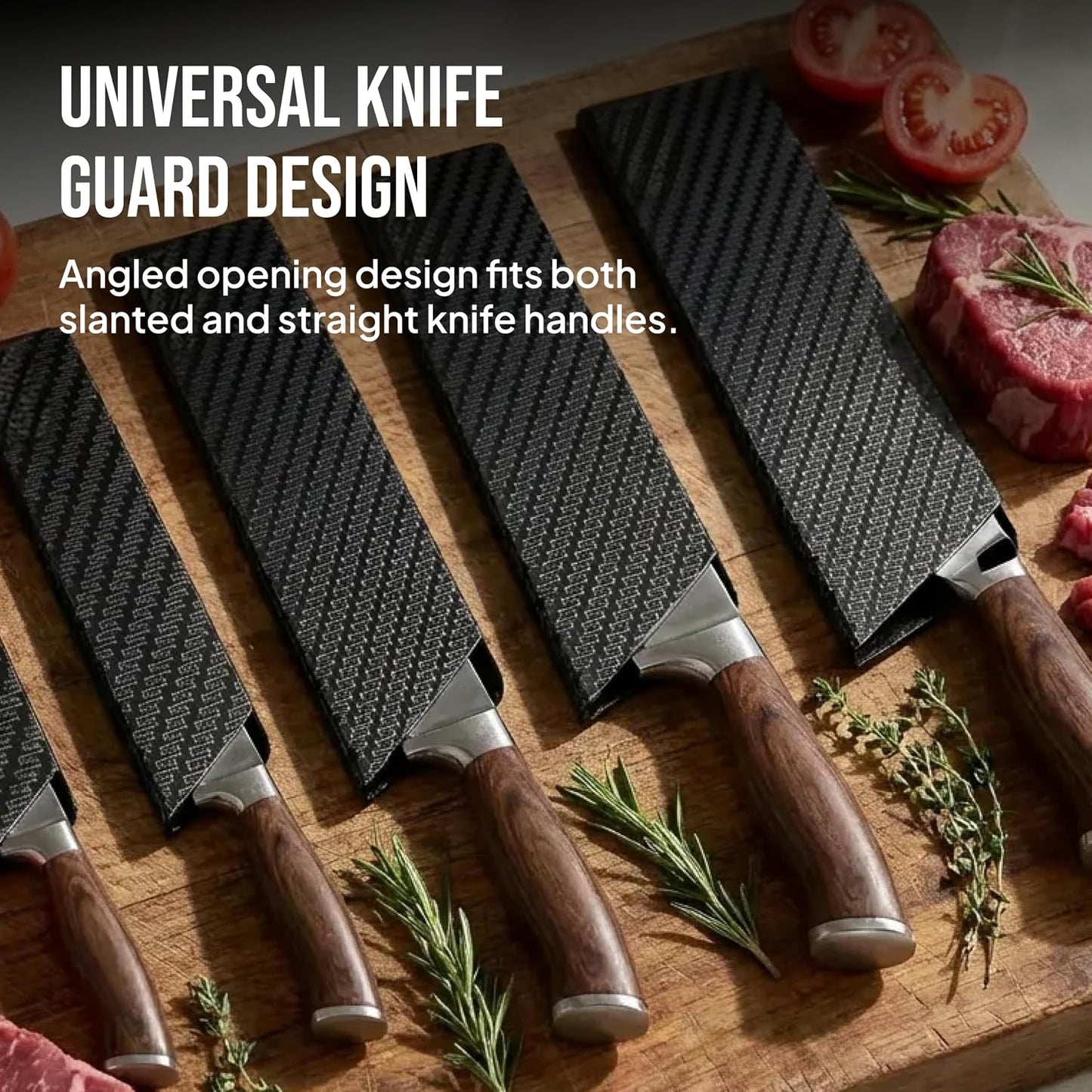 Premium Knife Sheaths for Kitchen Knives 4"-10" Sizes | Universal Knife Edge Guards Set - BPA-Free Knife Cover Guards | Non-toxic and Food Safe (5 Pcs)
