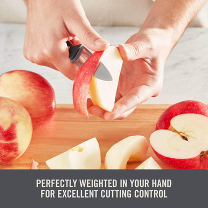 Zakarian 2 Piece Chef Grade German Steel Paring Knife Set with Smooth and Serrated Blades for Chopping, Dicing, Mincing, Slicing and More – Cranberry