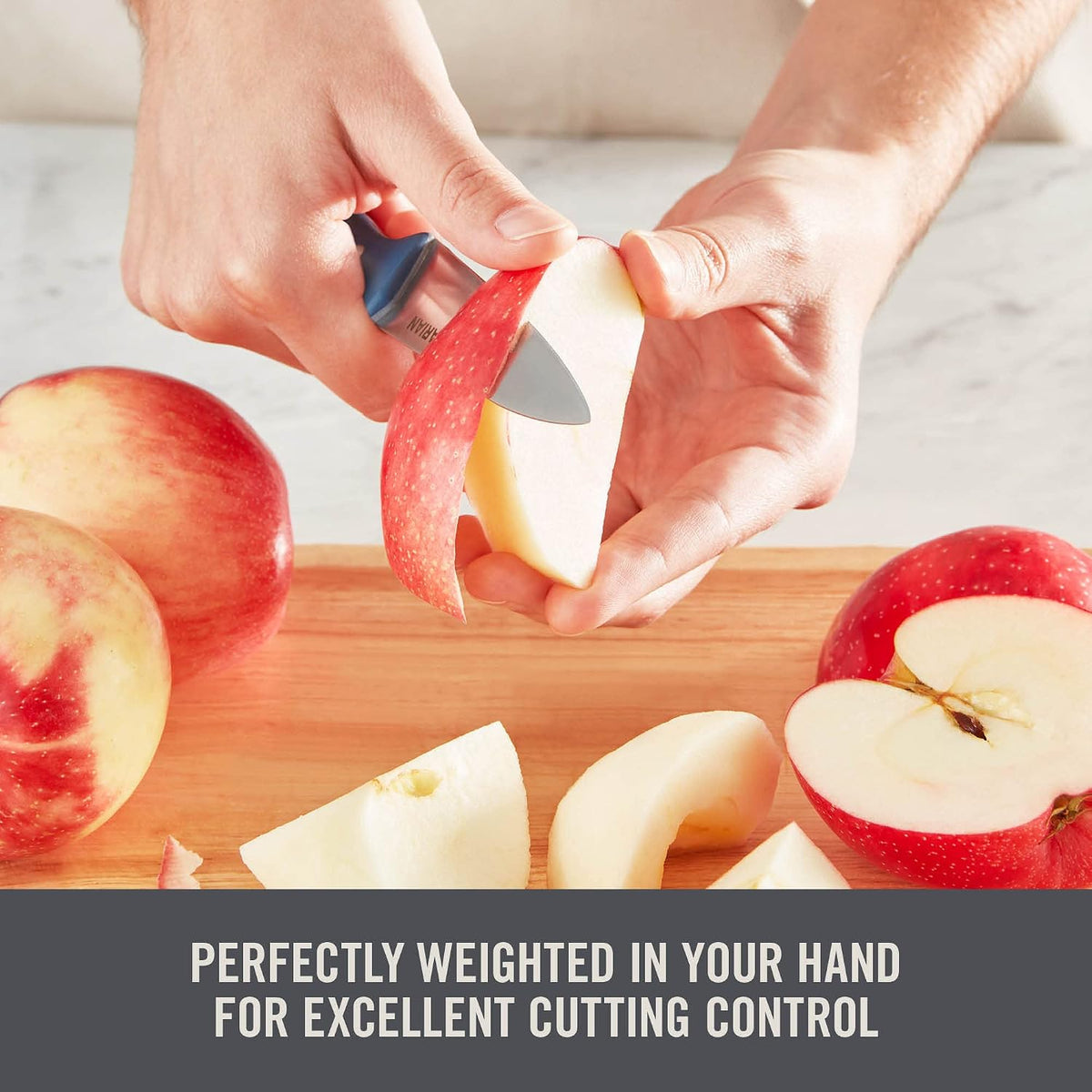 Zakarian 2 Piece Chef Grade German Steel Paring Knife Set with Smooth and Serrated Blades for Chopping, Dicing, Mincing, Slicing and More – Cranberry