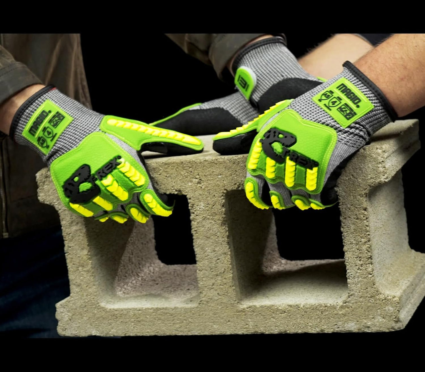 MAGID T-REX ANSI A5 Lightweight Sandy Nitrile Palm Coated Impact Gloves, 1 Pair, Size 10/XL, TRX441