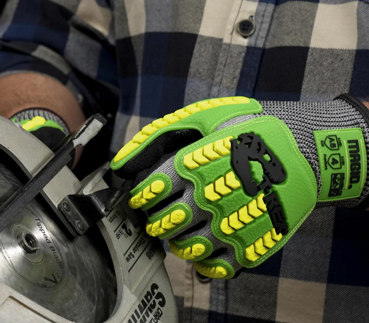 MAGID T-REX ANSI A5 Lightweight Sandy Nitrile Palm Coated Impact Gloves, 1 Pair, Size 10/XL, TRX441