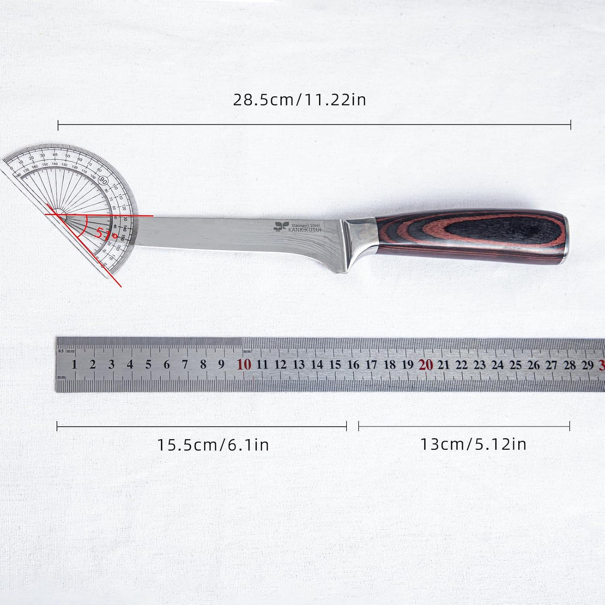 Paring Knife Damascus Forged, 3.9" Fruit Knife
