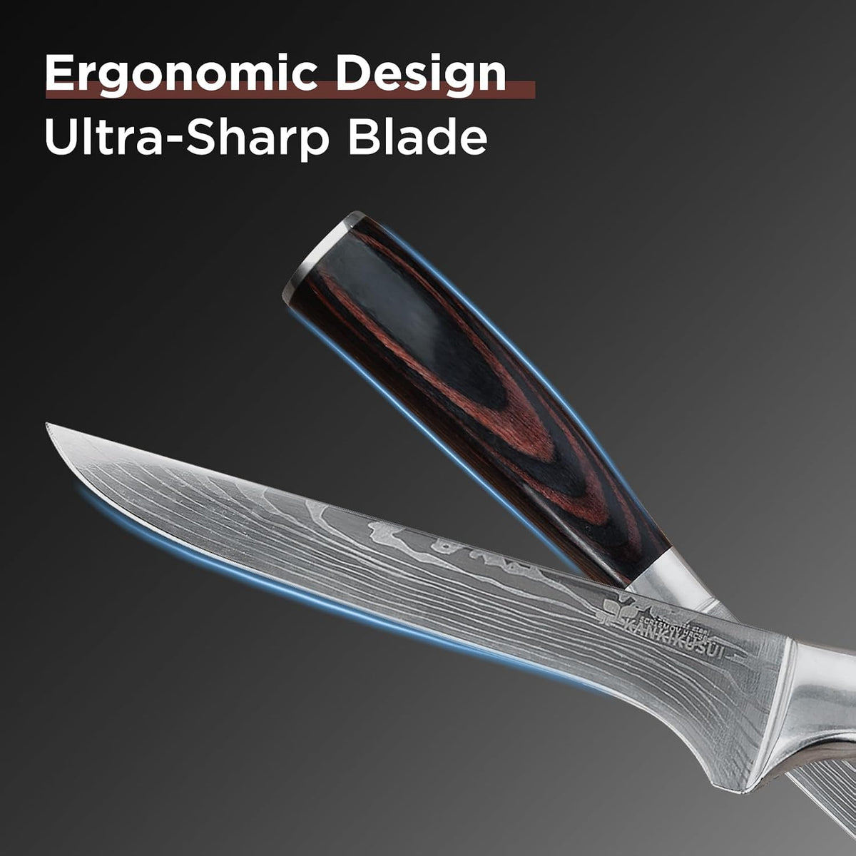 Paring Knife Damascus Forged, 3.9" Fruit Knife