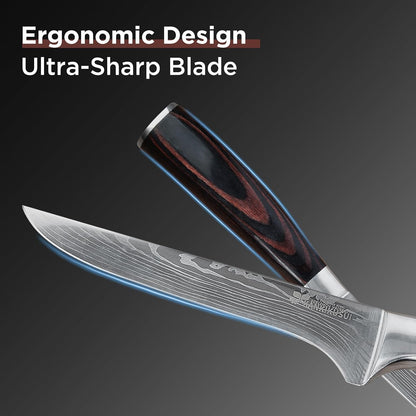 Paring Knife Damascus Forged, 3.9" Fruit Knife