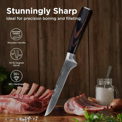 Paring Knife Damascus Forged, 3.9" Fruit Knife