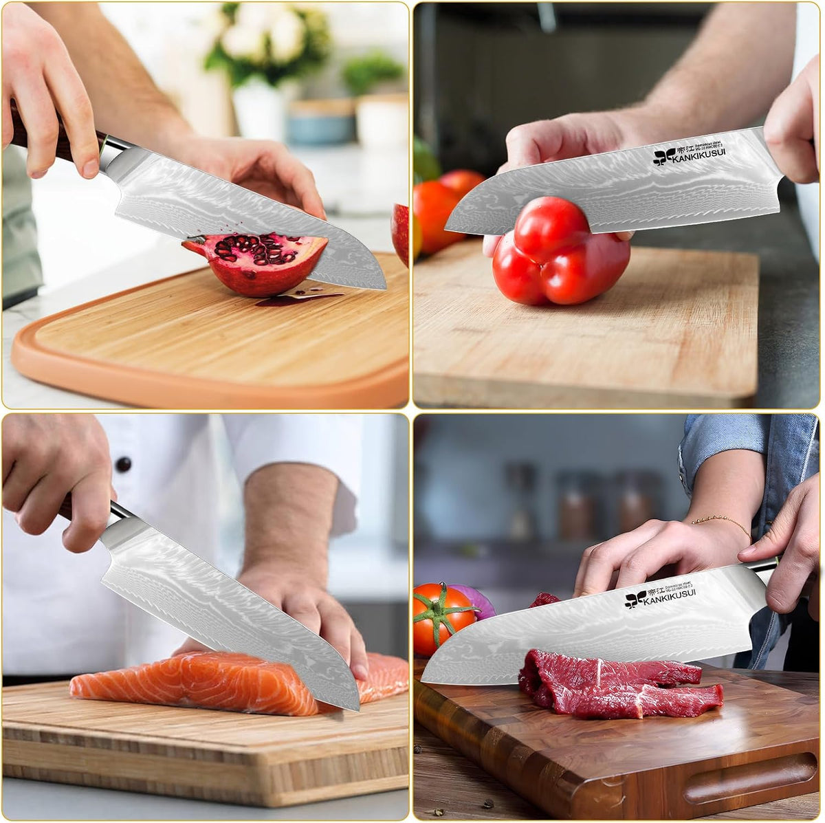 Paring Knife Damascus Forged, 3.9" Fruit Knife