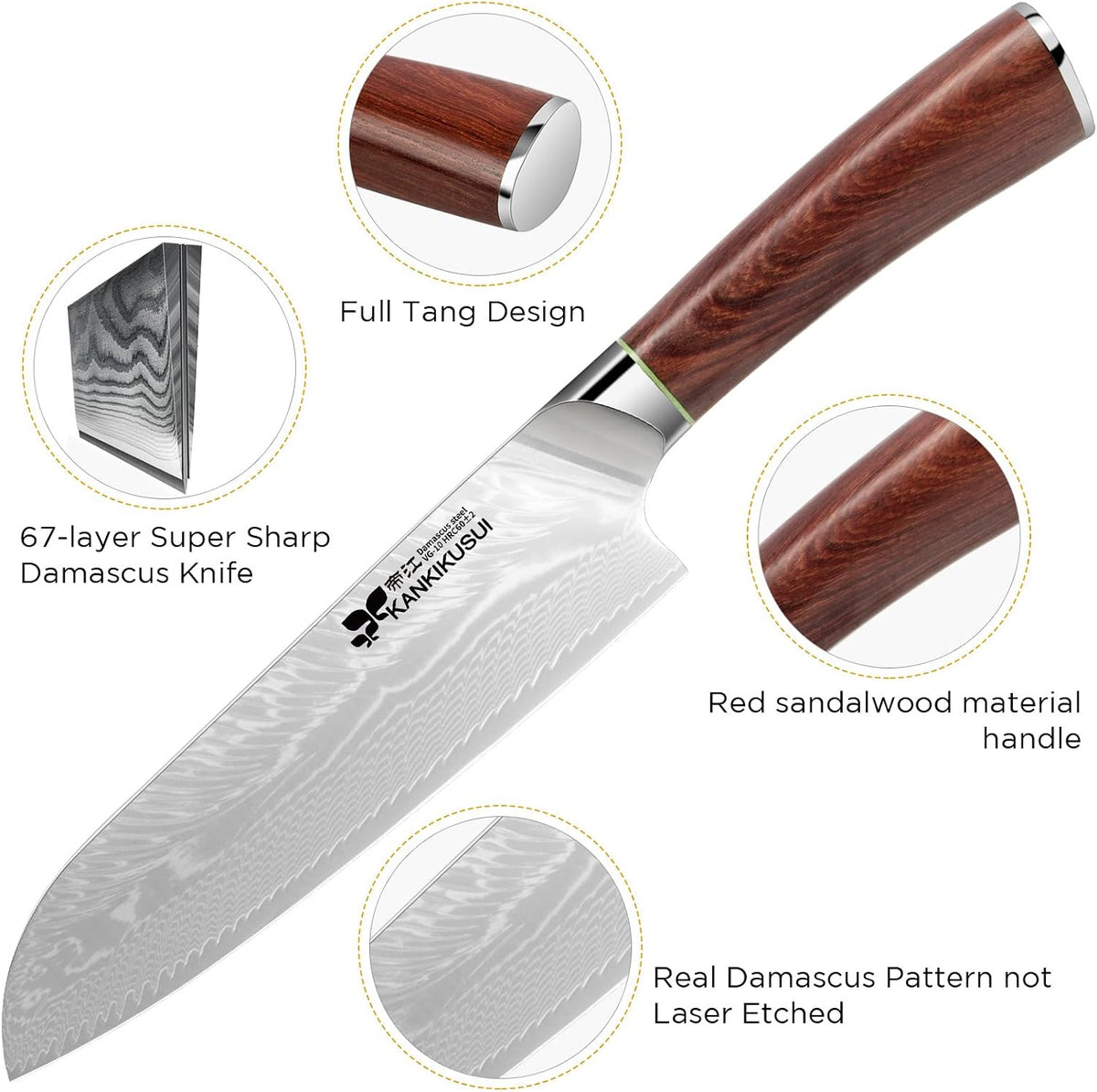 Paring Knife Damascus Forged, 3.9" Fruit Knife